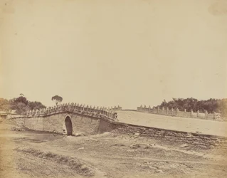 Puente de Palichian cerca de Pekín, escena de la lucha con las tropas imperiales chinas, 21 de septiembre de 1860