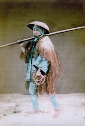 Coolie en vestido de invierno, Japón, 1882