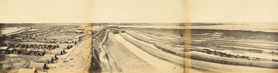 Interior del Fuerte Sur Taku mostrando el lugar de desembarco, 25 de junio de 1859