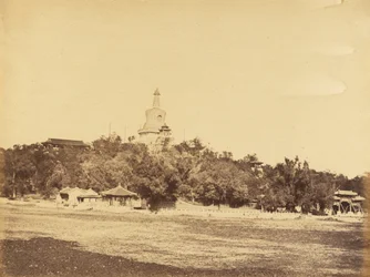 La gran pagoda en el Palacio del Jardín de Invierno Imperial, 29 de octubre de 1860
