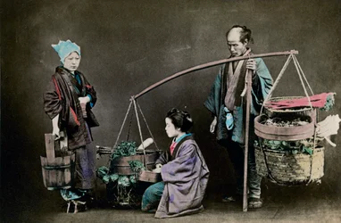 Vendedor de vegetales, Japón, 1882