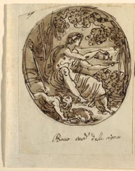 Baco, Diseño para Techo Abovedado, Sala dei Legislatori, Palazzo Conti-Sinibaldi, Faenza