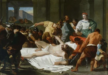 La traición de Dalila y el encarcelamiento de Sansón por los filisteos, 1784