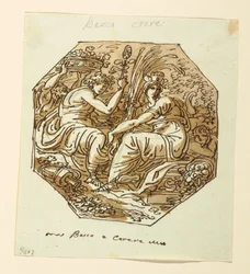 Dibujo, Baco y Ceres