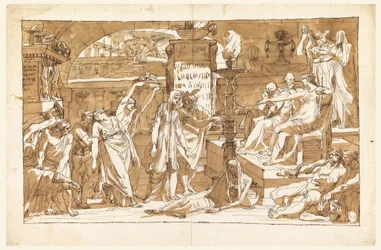 Dibujo, Hades; Perséfone en el Inframundo (Ofrenda a Proserpina), ca. 1820