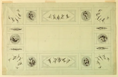 Dibujo, Palacio Quirinal, Roma;, 1812
