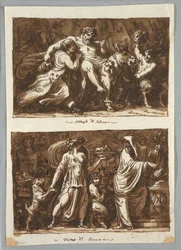 Dibujo, Hoja de un cuaderno de bocetos:  El triunfo de Sileno; Sacrificio a Baco, 1800-1810