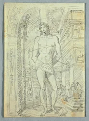 Dibujo, Estudios de cabezas y manos de mujeres y niños, 1810-20