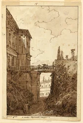 Dibujo, Villa Farnese: en el foso de Caprarola, hacia 1813