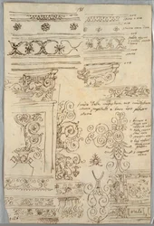 Ocho estudios de frisos y candelabro