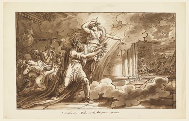 Iris anima a Príamo a suplicar el cuerpo de Héctor a Aquiles