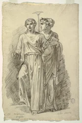 Melpómene, Musa de la Tragedia y Clío, Musa de la Historia