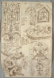 Seis estudios decorativos; Verso, estudio anatómico