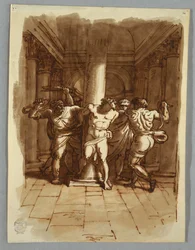 Página de cuaderno de bocetos: Flagelación de Cristo
