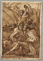 San Antonio y los ermitaños, Estudio después de Lodovico Carracci