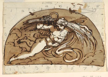 Verano, Luneta para el techo, Sala Ottagonale, Palazzo Milzetti, Faenza