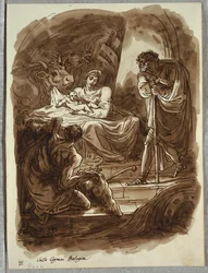 La Natividad, estudio después de Carlo Cignani