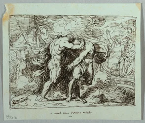 La lucha entre Hércules y el dios del río Aqueloo