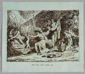 Tetis sumerge a Aquiles en el río Estigia