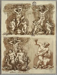 Tres Hermas, Estudios después de Carracci
