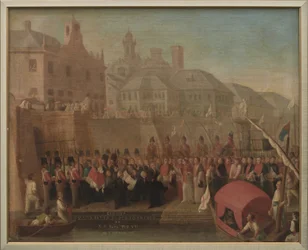 Génova. Visita del Papa Pío VII al Puerto Libre el 5 de mayo de 1815.