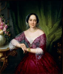 Retrato de Anne Opulich por Felice Schiavoni, óleo sobre lienzo