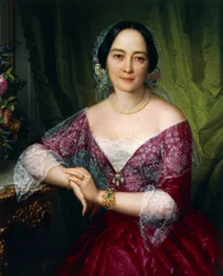 Retrato de Anne Opulich por Felice Schiavoni, óleo sobre lienzo