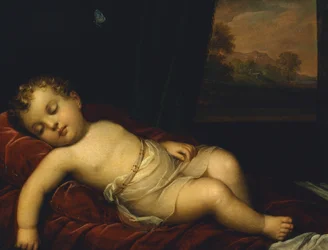 Niño dormido (óleo sobre lienzo)