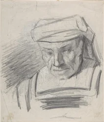 Cabeza de una figura con turbante