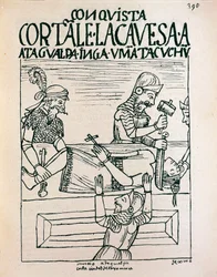 El emperador inca Atahualpa ejecutado por los españoles en Cajamarca, 28 de julio de 1533