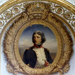 Retrato de Napoleón Bonaparte (1769-1821) en uniforme como teniente coronel del primer batallón de Córcega en 1792. Pintura de Henri-Felix-Emmanuel Philippoteaux (1815-1884) 1834