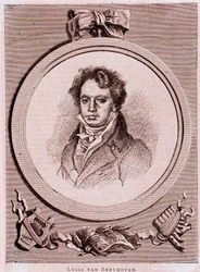 Retrato del compositor alemán Ludwig van Beethoven