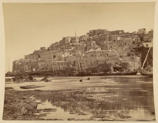 Jaffa, vista general tomada desde el mar, Palestina