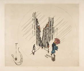 Decoración para un Plato: Lluvia, 1870