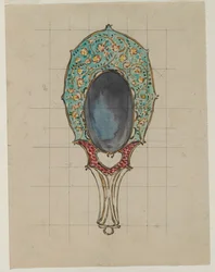 Diseño para un espejo de mano, c. 1900-1902