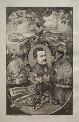 Frontispicio de "Nuevas obras de Champfleury, Los amigos de la naturaleza:" Retrato de Champfleury, después de Gustave Courbet