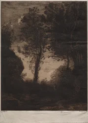 Paisaje: Atardecer, después de Corot
