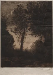 Paisaje: Atardecer, después de Corot, c. 1858