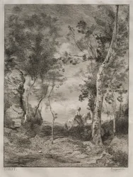 Paisaje, o El caballo blanco, después de Corot