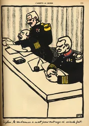 Un tribunal militar pronuncia una sentencia de muerte, de 