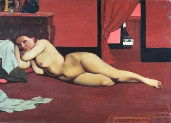 Desnudo en el salón rojo