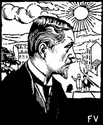 Auto retrato. Xilografía de Felix Edouard Vallotton (1865-1925), alrededor de 1890. Colección privada.