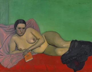 Mujer desnuda sosteniendo un libro, 1924