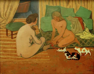 Mujeres desnudas con gatos