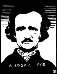 Retrato de Edgar Allan Poe (1809-1849). Pintura de Felix Edouard Vallotton (1865-1925)