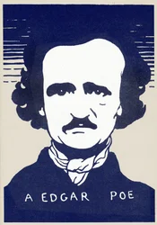 Retrato del escritor y poeta estadounidense Edgar Allan Poe (1809-1849), ilustración de Felix Vallotton (1865-1925)