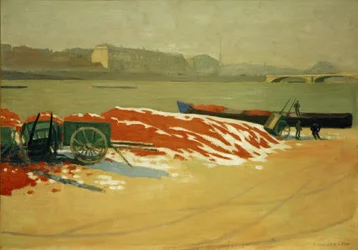 Muelle del Sena en arena roja