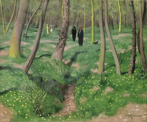 Bajo el follaje en primavera, 1923