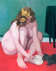 Mujer con un gato