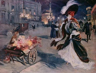 París de noche en el barrio de la Ópera, 1907